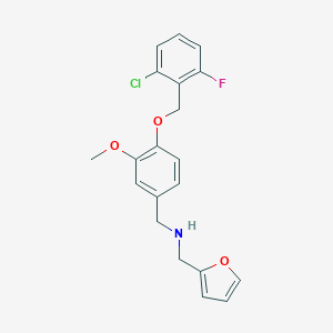 molecular formula C20H19ClFNO3 B503912 N-{4-[(2-chloro-6-fluorobenzyl)oxy]-3-methoxybenzyl}-N-(2-furylmethyl)amine 