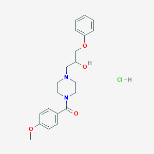 molecular formula C21H27ClN2O4 B5039120 1-[4-(4-methoxybenzoyl)-1-piperazinyl]-3-phenoxy-2-propanol hydrochloride 