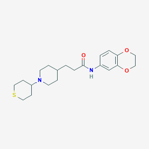 molecular formula C21H30N2O3S B5039137 N-(2,3-dihydro-1,4-benzodioxin-6-yl)-3-[1-(tetrahydro-2H-thiopyran-4-yl)-4-piperidinyl]propanamide 