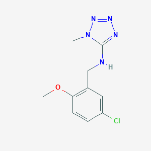 molecular formula C10H12ClN5O B503914 N-(5-chloro-2-methoxybenzyl)-1-methyl-1H-tetrazol-5-amine 