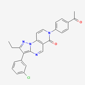 7-(4-acetylphenyl)-3-(3-chlorophenyl)-2-ethylpyrazolo[1,5-a]pyrido[3,4-e]pyrimidin-6(7H)-one