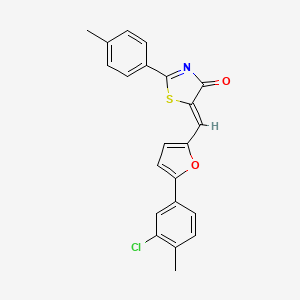 molecular formula C22H16ClNO2S B5039170 5-{[5-(3-chloro-4-methylphenyl)-2-furyl]methylene}-2-(4-methylphenyl)-1,3-thiazol-4(5H)-one 