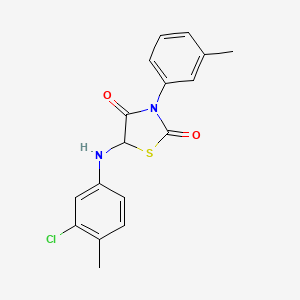 molecular formula C17H15ClN2O2S B5039175 5-[(3-chloro-4-methylphenyl)amino]-3-(3-methylphenyl)-1,3-thiazolidine-2,4-dione 