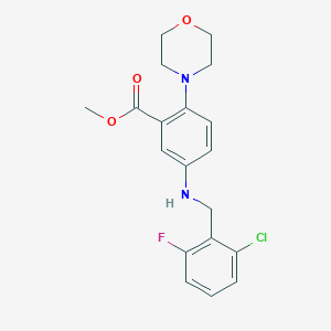 molecular formula C19H20ClFN2O3 B503918 Methyl 5-[(2-chloro-6-fluorophenyl)methylamino]-2-morpholin-4-ylbenzoate CAS No. 766527-40-6