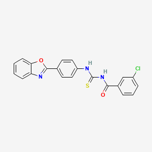N-({[4-(1,3-benzoxazol-2-yl)phenyl]amino}carbonothioyl)-3-chlorobenzamide