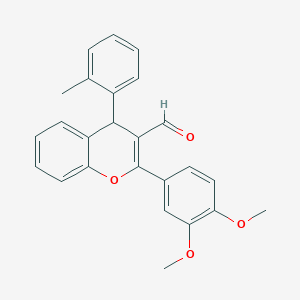 molecular formula C25H22O4 B5039188 2-(3,4-dimethoxyphenyl)-4-(2-methylphenyl)-4H-chromene-3-carbaldehyde 