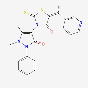 3-(1,5-dimethyl-3-oxo-2-phenyl-2,3-dihydro-1H-pyrazol-4-yl)-5-(3-pyridinylmethylene)-2-thioxo-1,3-thiazolidin-4-one