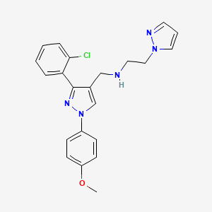N-{[3-(2-chlorophenyl)-1-(4-methoxyphenyl)-1H-pyrazol-4-yl]methyl}-2-(1H-pyrazol-1-yl)ethanamine