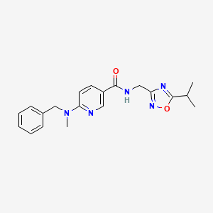 molecular formula C20H23N5O2 B5039258 6-[benzyl(methyl)amino]-N-[(5-isopropyl-1,2,4-oxadiazol-3-yl)methyl]nicotinamide 