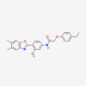 molecular formula C25H24N2O4 B5039281 N-[4-(5,6-dimethyl-1,3-benzoxazol-2-yl)-3-hydroxyphenyl]-2-(4-ethylphenoxy)acetamide 