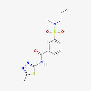 molecular formula C14H18N4O3S2 B5039304 3-{[methyl(propyl)amino]sulfonyl}-N-(5-methyl-1,3,4-thiadiazol-2-yl)benzamide 