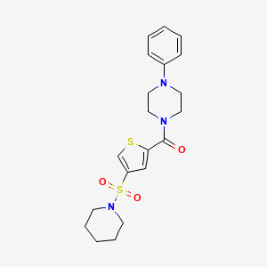 molecular formula C20H25N3O3S2 B5039317 1-phenyl-4-{[4-(1-piperidinylsulfonyl)-2-thienyl]carbonyl}piperazine 