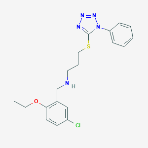molecular formula C19H22ClN5OS B503932 N-(5-chloro-2-ethoxybenzyl)-3-[(1-phenyl-1H-tetrazol-5-yl)sulfanyl]propan-1-amine 