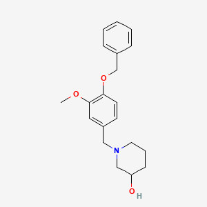 molecular formula C20H25NO3 B5039326 1-[4-(benzyloxy)-3-methoxybenzyl]-3-piperidinol 