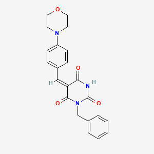 molecular formula C22H21N3O4 B5039341 1-benzyl-5-[4-(4-morpholinyl)benzylidene]-2,4,6(1H,3H,5H)-pyrimidinetrione 