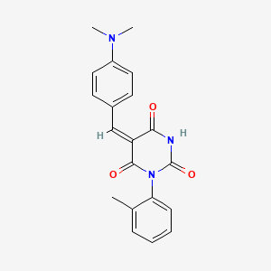 molecular formula C20H19N3O3 B5039343 5-[4-(dimethylamino)benzylidene]-1-(2-methylphenyl)-2,4,6(1H,3H,5H)-pyrimidinetrione 
