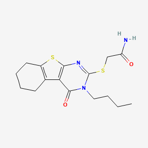 molecular formula C16H21N3O2S2 B5039366 2-[(3-butyl-4-oxo-3,4,5,6,7,8-hexahydro[1]benzothieno[2,3-d]pyrimidin-2-yl)thio]acetamide 