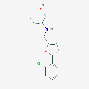 molecular formula C15H18ClNO2 B503937 2-({[5-(2-Chlorophenyl)furan-2-yl]methyl}amino)butan-1-ol 