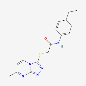 2-[(5,7-dimethyl[1,2,4]triazolo[4,3-a]pyrimidin-3-yl)thio]-N-(4-ethylphenyl)acetamide