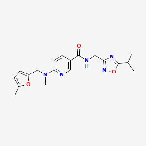 N-[(5-isopropyl-1,2,4-oxadiazol-3-yl)methyl]-6-{methyl[(5-methyl-2-furyl)methyl]amino}nicotinamide