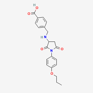 molecular formula C21H22N2O5 B5039401 4-({[2,5-dioxo-1-(4-propoxyphenyl)-3-pyrrolidinyl]amino}methyl)benzoic acid 