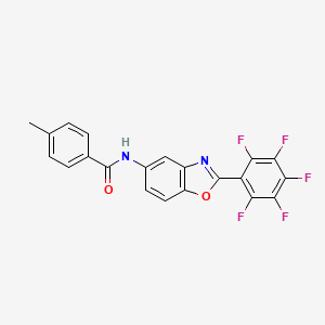 4-methyl-N-[2-(pentafluorophenyl)-1,3-benzoxazol-5-yl]benzamide