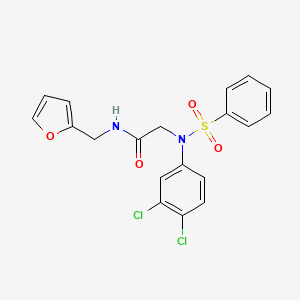 molecular formula C19H16Cl2N2O4S B5039421 N~2~-(3,4-dichlorophenyl)-N~1~-(2-furylmethyl)-N~2~-(phenylsulfonyl)glycinamide 