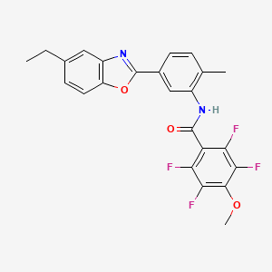 N-[5-(5-ethyl-1,3-benzoxazol-2-yl)-2-methylphenyl]-2,3,5,6-tetrafluoro-4-methoxybenzamide