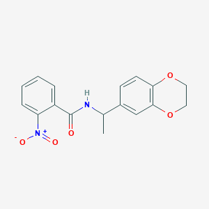 molecular formula C17H16N2O5 B5039442 N-[1-(2,3-dihydro-1,4-benzodioxin-6-yl)ethyl]-2-nitrobenzamide 