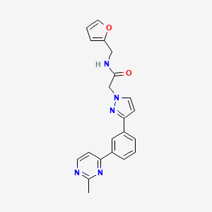 N-(2-furylmethyl)-2-{3-[3-(2-methyl-4-pyrimidinyl)phenyl]-1H-pyrazol-1-yl}acetamide