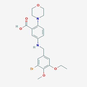 molecular formula C21H25BrN2O5 B503946 5-[(3-Bromo-5-ethoxy-4-methoxybenzyl)amino]-2-(4-morpholinyl)benzoic acid 
