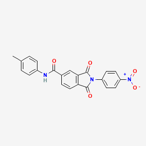 molecular formula C22H15N3O5 B5039466 N-(4-methylphenyl)-2-(4-nitrophenyl)-1,3-dioxo-5-isoindolinecarboxamide 