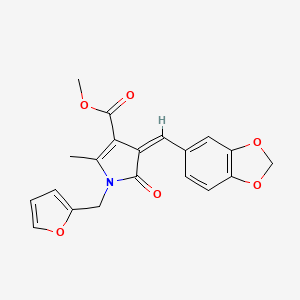 molecular formula C20H17NO6 B5039488 methyl 4-(1,3-benzodioxol-5-ylmethylene)-1-(2-furylmethyl)-2-methyl-5-oxo-4,5-dihydro-1H-pyrrole-3-carboxylate 