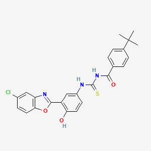 4-tert-butyl-N-({[3-(5-chloro-1,3-benzoxazol-2-yl)-4-hydroxyphenyl]amino}carbonothioyl)benzamide