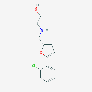 molecular formula C13H14ClNO2 B503951 2-({[5-(2-Chlorophenyl)furan-2-yl]methyl}amino)ethanol 