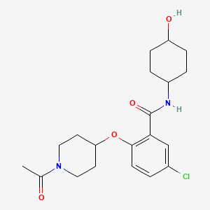 molecular formula C20H27ClN2O4 B5039539 2-[(1-acetyl-4-piperidinyl)oxy]-5-chloro-N-(trans-4-hydroxycyclohexyl)benzamide 