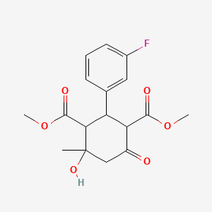 molecular formula C17H19FO6 B5039542 dimethyl 2-(3-fluorophenyl)-4-hydroxy-4-methyl-6-oxo-1,3-cyclohexanedicarboxylate 