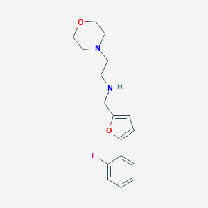 molecular formula C17H21FN2O2 B503955 N-{[5-(2-fluorophenyl)furan-2-yl]methyl}-2-(morpholin-4-yl)ethanamine 