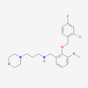 molecular formula C22H28ClFN2O3 B503957 N-{2-[(2-chloro-4-fluorobenzyl)oxy]-3-methoxybenzyl}-N-[3-(4-morpholinyl)propyl]amine 