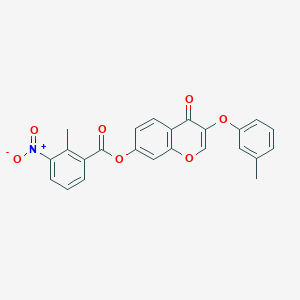 molecular formula C24H17NO7 B5039572 3-(3-methylphenoxy)-4-oxo-4H-chromen-7-yl 2-methyl-3-nitrobenzoate 
