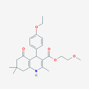 molecular formula C24H31NO5 B5039573 2-methoxyethyl 4-(4-ethoxyphenyl)-2,7,7-trimethyl-5-oxo-1,4,5,6,7,8-hexahydro-3-quinolinecarboxylate CAS No. 6046-15-7
