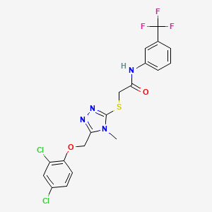 molecular formula C19H15Cl2F3N4O2S B5039580 2-({5-[(2,4-dichlorophenoxy)methyl]-4-methyl-4H-1,2,4-triazol-3-yl}thio)-N-[3-(trifluoromethyl)phenyl]acetamide 