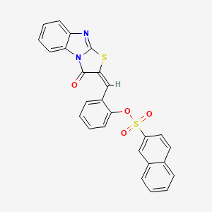 2-[(3-oxo[1,3]thiazolo[3,2-a]benzimidazol-2(3H)-ylidene)methyl]phenyl 2-naphthalenesulfonate