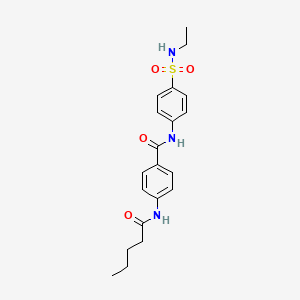 molecular formula C20H25N3O4S B5039586 N-{4-[(ethylamino)sulfonyl]phenyl}-4-(pentanoylamino)benzamide 