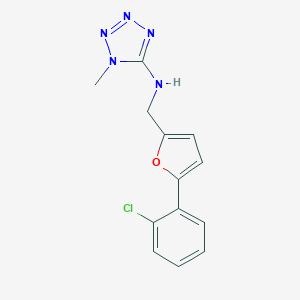 molecular formula C13H12ClN5O B503960 N-{[5-(2-chlorophenyl)furan-2-yl]methyl}-1-methyl-1H-tetrazol-5-amine 