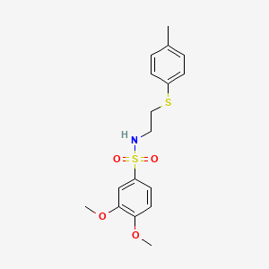 molecular formula C17H21NO4S2 B5039606 3,4-dimethoxy-N-{2-[(4-methylphenyl)thio]ethyl}benzenesulfonamide 