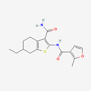 molecular formula C17H20N2O3S B5039607 N-[3-(aminocarbonyl)-6-ethyl-4,5,6,7-tetrahydro-1-benzothien-2-yl]-2-methyl-3-furamide 