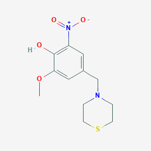 molecular formula C12H16N2O4S B5039630 2-methoxy-6-nitro-4-(4-thiomorpholinylmethyl)phenol 