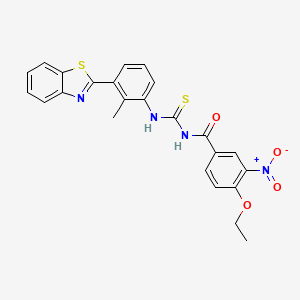molecular formula C24H20N4O4S2 B5039647 N-({[3-(1,3-benzothiazol-2-yl)-2-methylphenyl]amino}carbonothioyl)-4-ethoxy-3-nitrobenzamide 