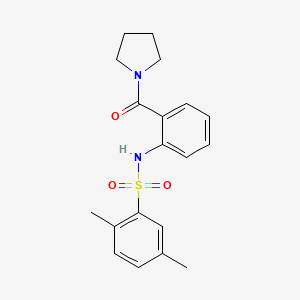 molecular formula C19H22N2O3S B5039665 2,5-dimethyl-N-[2-(1-pyrrolidinylcarbonyl)phenyl]benzenesulfonamide 